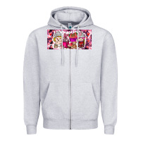Heather Grey Valentine Coffee Zipper Hoodie - CowhideDigitalArt