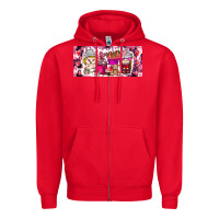 Red Valentine Coffee Zipper Hoodie - CowhideDigitalArt