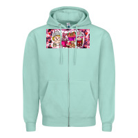 Seafoam Valentine Coffee Zipper Hoodie - CowhideDigitalArt