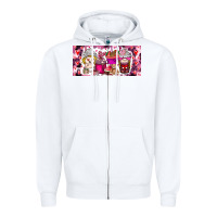 White Valentine Coffee Zipper Hoodie - CowhideDigitalArt