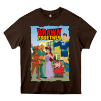 Chocolate Brown drawn together Heavy Core Tee - lanVoArt