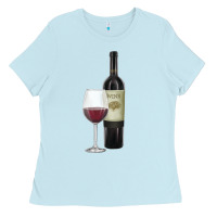 Baby Blue California Wine Ladies Tee - RanaPortraitStore