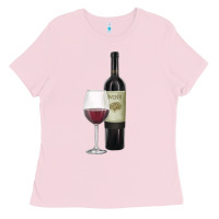 Bubblegum Pink California Wine Ladies Tee - RanaPortraitStore