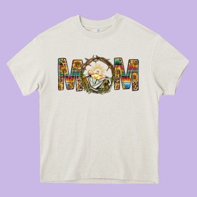 Western Mom With Baby Jesus Heavy Core Tee Designed By Bundleandbundleshop