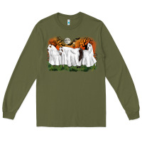 Army Green ghost horses halloween Long Sleeve Tee - CowGirlArtShop