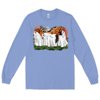 Colony Blue ghost horses halloween Long Sleeve Tee - CowGirlArtShop