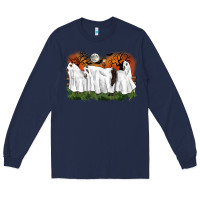 Navy ghost horses halloween Long Sleeve Tee - CowGirlArtShop