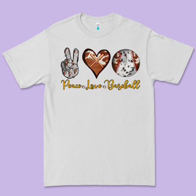 Peace Love Baseball Premium Tee Designed By Ranaportraitstore