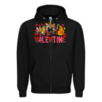 Black Nacho Valentine Zipper Hoodie - CowhideDigitalArt