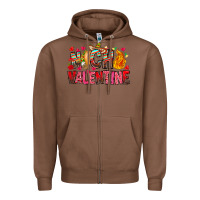 Chestnut Nacho Valentine Zipper Hoodie - CowhideDigitalArt