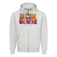 Dove Grey Nacho Valentine Zipper Hoodie - CowhideDigitalArt