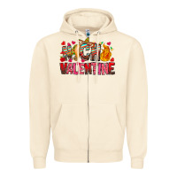 Sandshell Nacho Valentine Zipper Hoodie - CowhideDigitalArt
