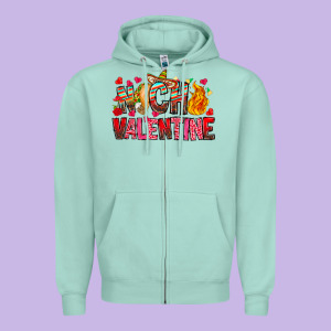 Nacho Valentine Zipper Hoodie Designed By Cowhidedigitalart