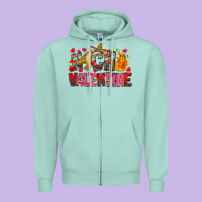 Nacho Valentine Zipper Hoodie Designed By Cowhidedigitalart
