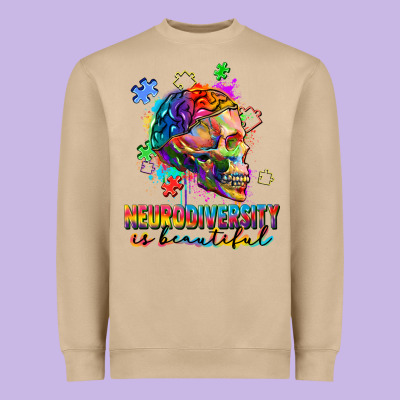 Neurodiversity Is Beautiful Heavyweight Sweatshirt Designed By Fadigitalartstudio