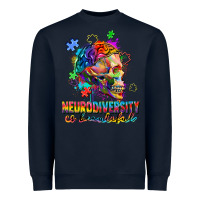 Navy Neurodiversity Is Beautiful Heavyweight Sweatshirt - FaDigitalArtStudio