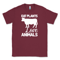 Burgundy Eat Plants Love Animals Classic Tee - Bettercallsaul