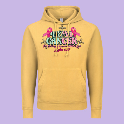 Heal Cancer Luke 1:37 Cross Cancer Awareness Vintage Hoodie Designed By Howdyjamesfarm
