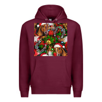 Burgundy christmas horse leopard Premium Hoodie - FaDigitalArtStudio