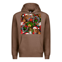 Chestnut christmas horse leopard Premium Hoodie - FaDigitalArtStudio