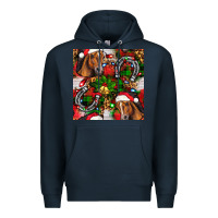 Navy christmas horse leopard Premium Hoodie - FaDigitalArtStudio