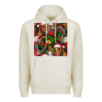 Oatmeal Heather christmas horse leopard Premium Hoodie - FaDigitalArtStudio