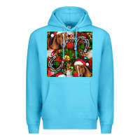 Ocean Blue christmas horse leopard Premium Hoodie - FaDigitalArtStudio