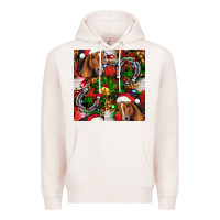 Pale Pink christmas horse leopard Premium Hoodie - FaDigitalArtStudio