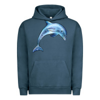 Pigment Midnight Navy dolphin Urban Hoodie - BarkalooDesign
