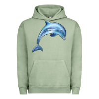 Pigment Oil Green dolphin Urban Hoodie - BarkalooDesign