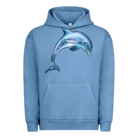 Pigment Pebble Blue dolphin Urban Hoodie - BarkalooDesign
