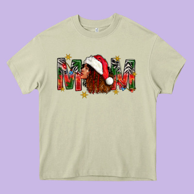 Western Mom With Woman In Santa Hat Heavy Core Tee Designed By Bundleandbundleshop