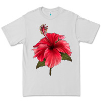 Dove Grey Puerto Rican Hibiscus Flower Premium Tee - LillyAllenDesigns
