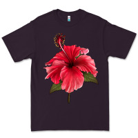 Plum Puerto Rican Hibiscus Flower Premium Tee - LillyAllenDesigns