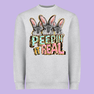 Peepin' It Real Easter Day Heavyweight Sweatshirt Designed By Fadigitalartstudio