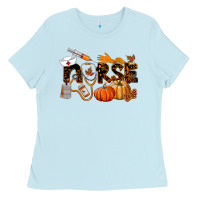 Baby Blue Fall Nurse Ladies Tee - LillyAllenDesigns