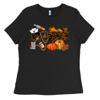 Black Fall Nurse Ladies Tee - LillyAllenDesigns