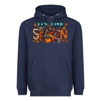 Navy tis the season football Heavyweight Hoodie - RacoonDesign