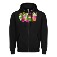 Black Stuck On You Cup Zipper Hoodie - CowhideDigitalArt