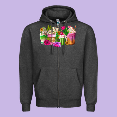 Stuck On You Cup Zipper Hoodie Designed By Cowhidedigitalart