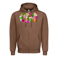 Chestnut Stuck On You Cup Zipper Hoodie - CowhideDigitalArt