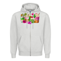 Dove Grey Stuck On You Cup Zipper Hoodie - CowhideDigitalArt