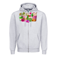 Heather Grey Stuck On You Cup Zipper Hoodie - CowhideDigitalArt