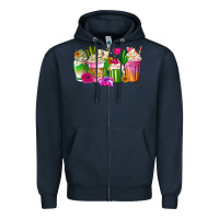 Navy Stuck On You Cup Zipper Hoodie - CowhideDigitalArt