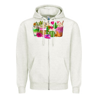 Oatmeal Heather Stuck On You Cup Zipper Hoodie - CowhideDigitalArt