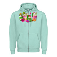 Seafoam Stuck On You Cup Zipper Hoodie - CowhideDigitalArt