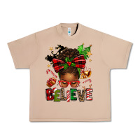 Burro christmas believe afro messy bun Urban Heavy Tee - texasbilliewilder