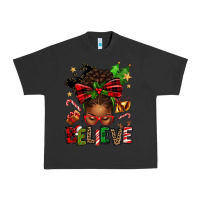 Pigment Black christmas believe afro messy bun Urban Heavy Tee - texasbilliewilder