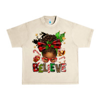 Sandshell christmas believe afro messy bun Urban Heavy Tee - texasbilliewilder