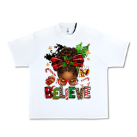 White christmas believe afro messy bun Urban Heavy Tee - texasbilliewilder
